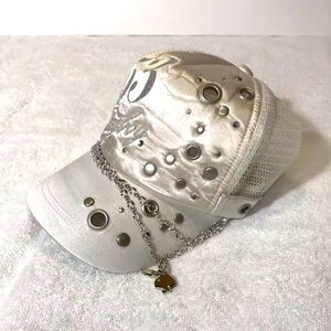 RARE Playboy 53 Trucker Hat White Mesh Bunny Charm